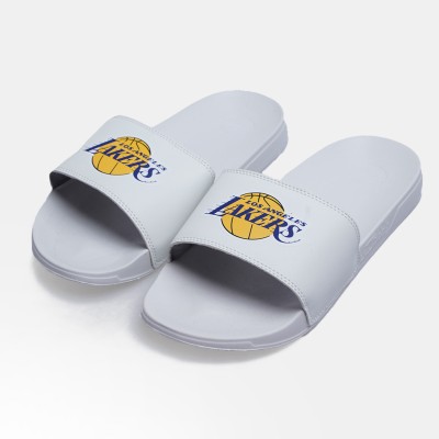 ISLIDE Los Angeles Lakers Primary Logo Motto NBA Gel Slides Άσπρο
