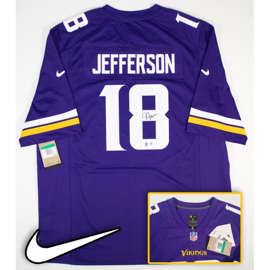 Justin Jefferson Minnesota Vikings Nike Team Vapor F.U.S.E. Elite Jersey - Purple