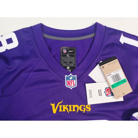 Justin Jefferson Minnesota Vikings Nike Team Vapor F.U.S.E. Elite Jersey - Purple