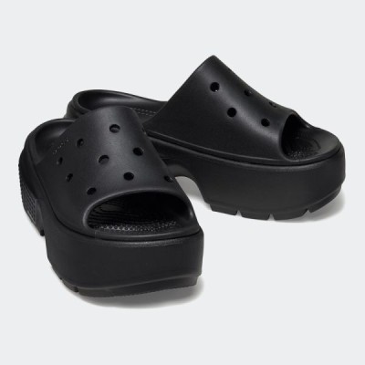 CROCS Stomp Slide Γυναικεία Σανδάλια Μαύρα