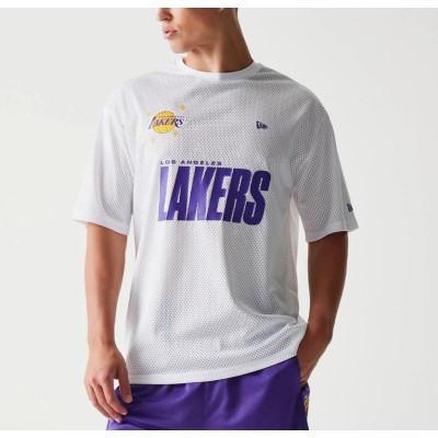  NEW ERA NBA GRPHC MESH TEE LOSLAK WHI
