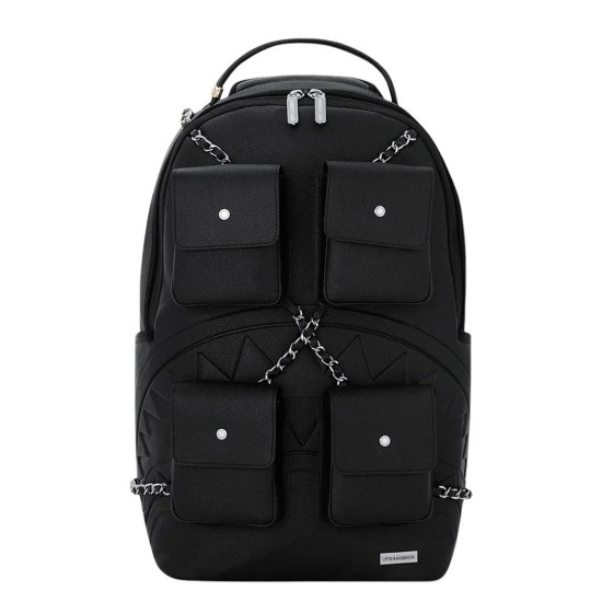 Sprayground Hanging Pockets Shark Backpack Μαύρο Sprayground Hanging Pockets Shark Backpack Μαύρο