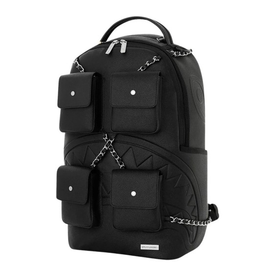 Sprayground Hanging Pockets Shark Backpack Μαύρο Sprayground Hanging Pockets Shark Backpack Μαύρο