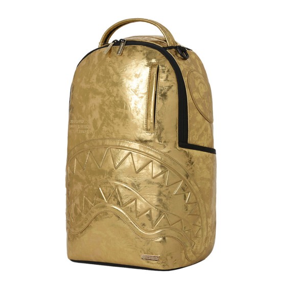 Sprayground Gold Weathered Backpack