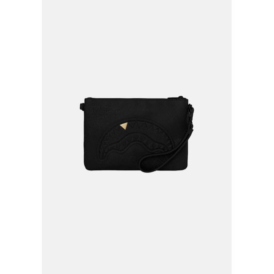 SPRAYGROUND SHARK MONOGRAM black pouch
