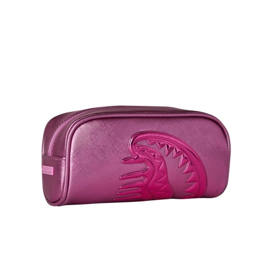 SPRAYGROUND METALLIC PINK METALLIC DRIP PENCIL POUCH