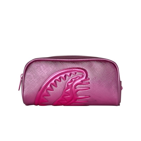 SPRAYGROUND METALLIC PINK METALLIC DRIP PENCIL POUCH