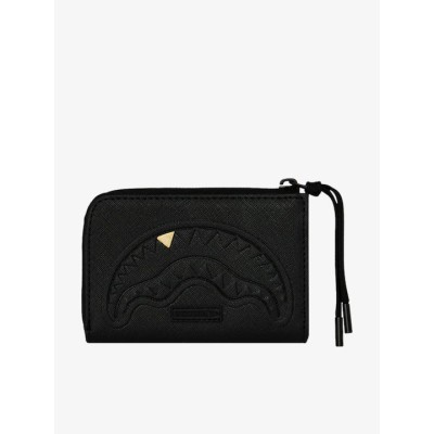 Sprayground Blacked Out Embossed Gold Tooth Wallet