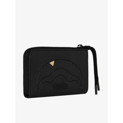 Sprayground Blacked Out Embossed Gold Tooth Wallet