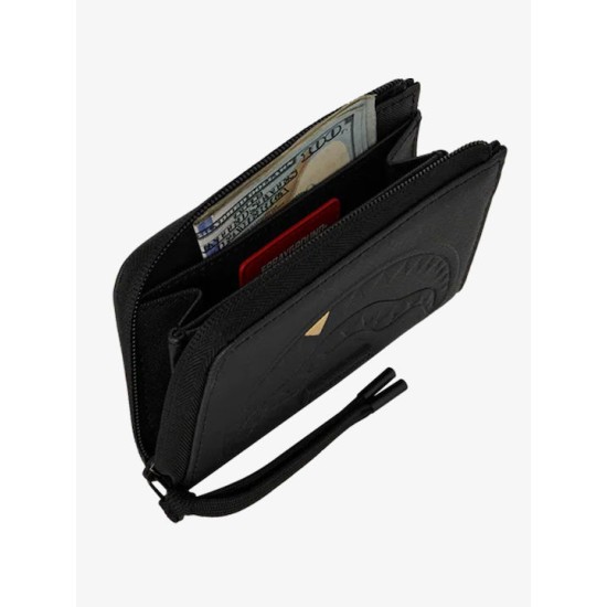 Sprayground Blacked Out Embossed Gold Tooth Wallet Sprayground Blacked Out Embossed Gold Tooth Wallet