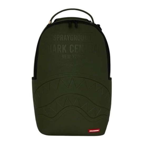 SPRAYGROUND U SHARK CENTRAL EMBOSSED GREEN NYLON BACKPACK