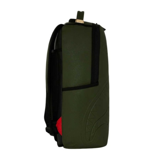 SPRAYGROUND U SHARK CENTRAL EMBOSSED GREEN NYLON BACKPACK