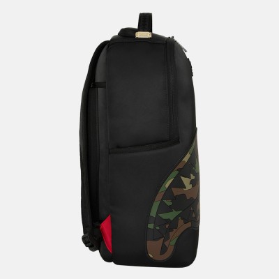 Sprayground Shark Central Black Nylon Camo Embosse