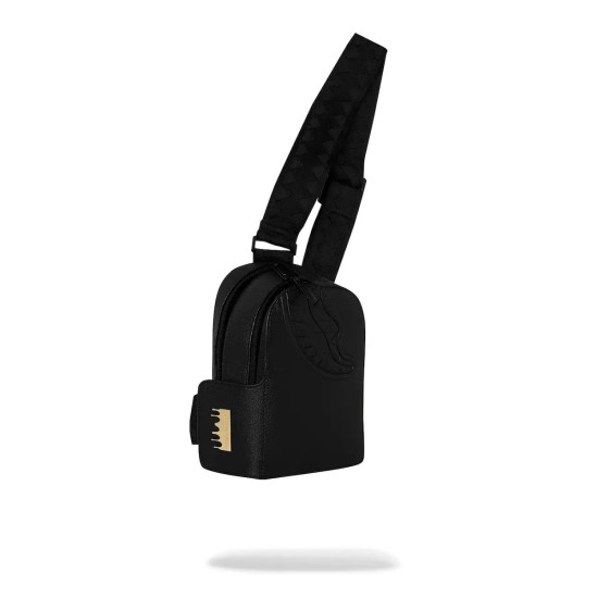 SPRAYGROUND Gold Brick Lux Backpack Sling Μαύρο