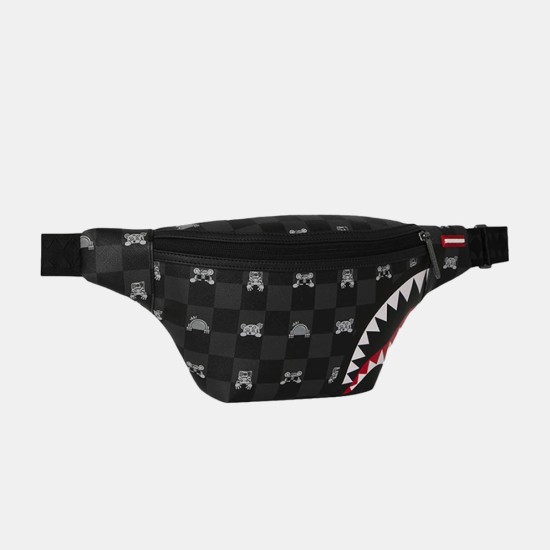 Sprayground Gray Peeking Character Check Savvy Cbd