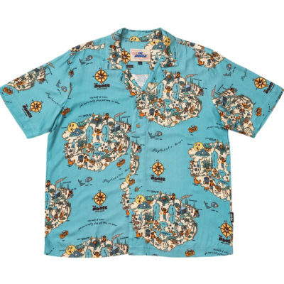THE DUDES DUDLAND HAWAIIAN SHIRT MULTICOLOR Μπλε