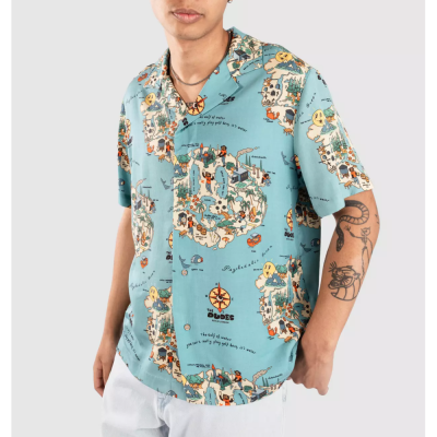 THE DUDES DUDLAND HAWAIIAN SHIRT MULTICOLOR Μπλε