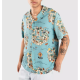 THE DUDES DUDLAND HAWAIIAN SHIRT MULTICOLOR Μπλε