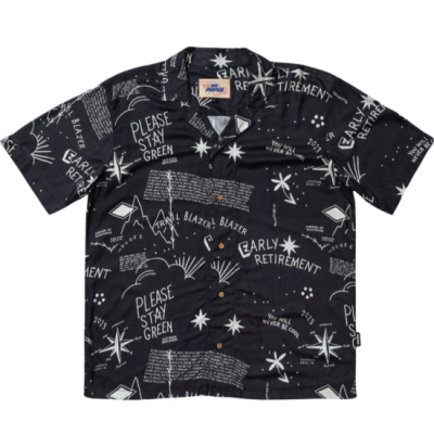 THE DUDES TRAIL BLAZER BLACK HAWAIIAN SHIRT Μαύρο