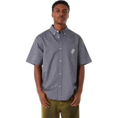 HUFΚοντομάνικο Βαμβακερό Πουκάμισο Washed Black