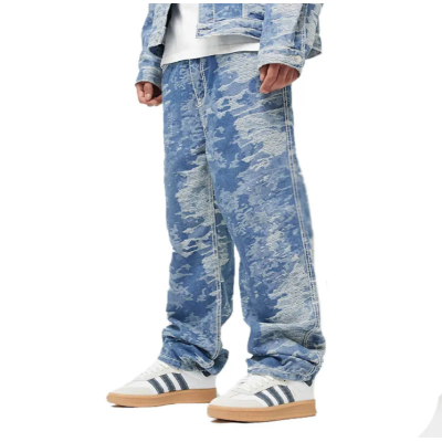 OG K DISTRESS CAMO FIVE POCKET DENIM MEDIUM BLUE OG K DISTRESS CAMO FIVE POCKET DENIM MEDIUM BLUE