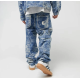 OG K DISTRESS CAMO FIVE POCKET DENIM MEDIUM BLUE OG K DISTRESS CAMO FIVE POCKET DENIM MEDIUM BLUE
