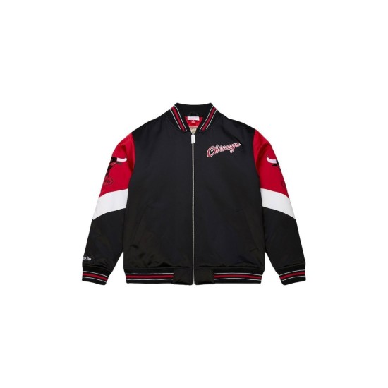 Mitchell & Ness Nba Throw It Back Satin Chicago Bulls Men's Urban Jacket Mitchell & Ness Nba Throw It Back Satin Chicago Bulls Men's Urban Jacket