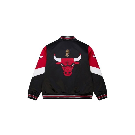 Mitchell & Ness Nba Throw It Back Satin Chicago Bulls Men's Urban Jacket Mitchell & Ness Nba Throw It Back Satin Chicago Bulls Men's Urban Jacket