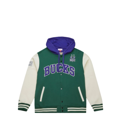 MITCHELL & NESS NOSTALGIA CO. Μπουφάν NBA COURTSIDE FLEECE BUTTON FRONT VINTAGE LOGO BUCKS - ΠΡΑΣΙΝΟ MITCHELL & NESS NOSTALGIA CO. Μπουφάν NBA COURTSIDE FLEECE BUTTON FRONT VINTAGE LOGO BUCKS - ΠΡΑΣΙΝΟ