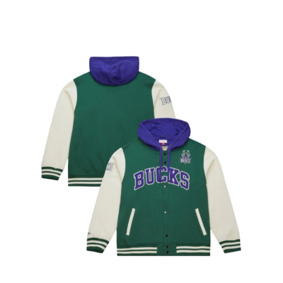 MITCHELL & NESS NOSTALGIA CO. Μπουφάν NBA COURTSIDE FLEECE BUTTON FRONT VINTAGE LOGO BUCKS - ΠΡΑΣΙΝΟ MITCHELL & NESS NOSTALGIA CO. Μπουφάν NBA COURTSIDE FLEECE BUTTON FRONT VINTAGE LOGO BUCKS - ΠΡΑΣΙΝΟ