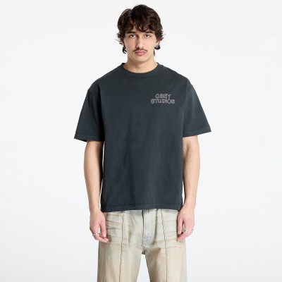 OBEY Studios Outline T-Shirt Pigment True Vintage Black