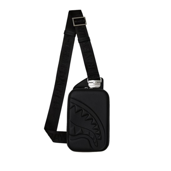 Sprayground The Hero Printed Zipper Hard-Shell Crossbody Bag Μαύρο