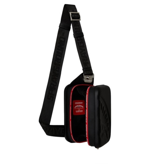 Sprayground The Hero Printed Zipper Hard-Shell Crossbody Bag Μαύρο