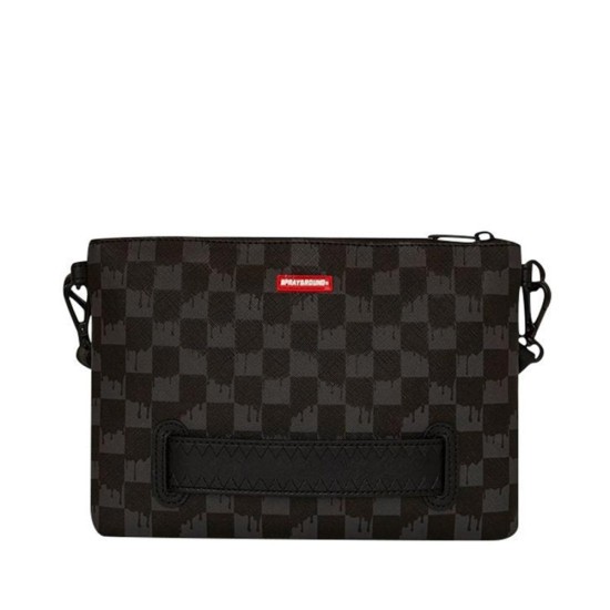 SprayGround Dripping Sharks in Paris crossbody clutch Mαύρο SprayGround Dripping Sharks in Paris crossbody clutch Mαύρο