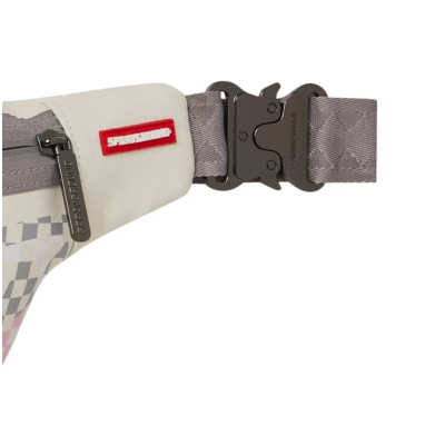 Sprayground Cream Check Shark Central Savvy Crossbody Άσπρο Sprayground Cream Check Shark Central Savvy Crossbody Άσπρο