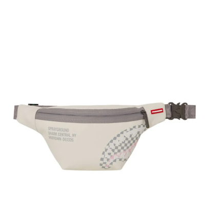 Sprayground Cream Check Shark Central Savvy Crossbody Άσπρο Sprayground Cream Check Shark Central Savvy Crossbody Άσπρο