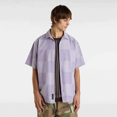 VansKessler Checkerboard Κοντομάνικο Βαμβακερό Πουκάμισο Μωβ VansKessler Checkerboard Κοντομάνικο Βαμβακερό Πουκάμισο Μωβ
