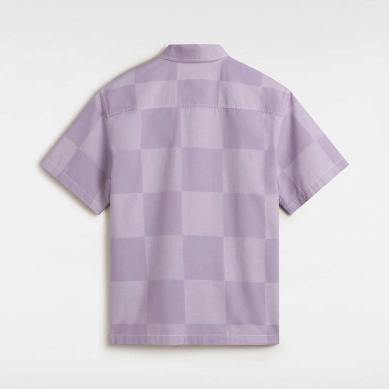 VansKessler Checkerboard Κοντομάνικο Βαμβακερό Πουκάμισο Μωβ VansKessler Checkerboard Κοντομάνικο Βαμβακερό Πουκάμισο Μωβ