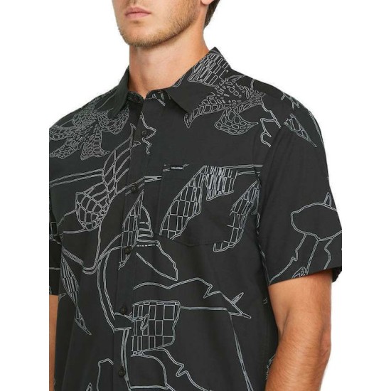 Volcom Floral Stealth Κοντομάνικο Πουκάμισο σε Κανονική Γραμμή Floral Stealth