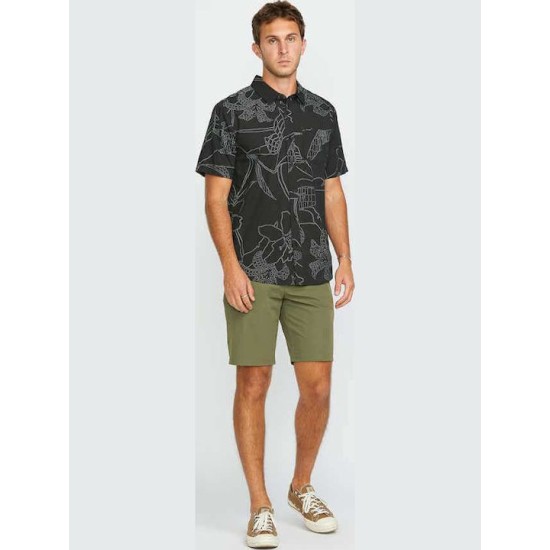Volcom Floral Stealth Κοντομάνικο Πουκάμισο σε Κανονική Γραμμή Floral Stealth