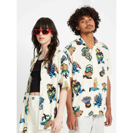 Volcom Bob Mollema Κοντομάνικο Πουκάμισο Beige