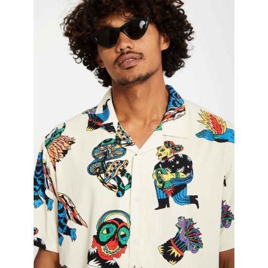 Volcom Bob Mollema Κοντομάνικο Πουκάμισο Beige