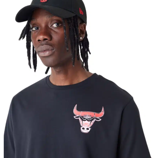 New Era NBA Holographic OS Tee Chicago Bull T-Shirt Μαύρο