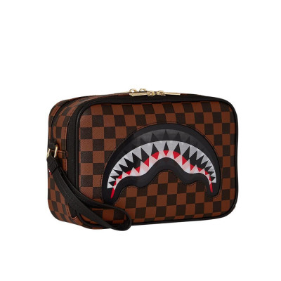 SPRAYGROUND Men Sharks In Paris Lenticular Chomp Toiletry Brick - BROWN/BLACK - 910B6525NSZ SPRAYGROUND Men Sharks In Paris Lenticular Chomp Toiletry Brick - BROWN/BLACK - 910B6525NSZ