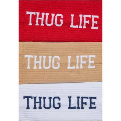 KARL KANI THUG LIFE 3-PAIRS SOCKS UNISEX ΚΑΛΤΣΕΣ POLYESTER/ELASTANE – WHITE/RED/BEIGE KARL KANI THUG LIFE 3-PAIRS SOCKS UNISEX ΚΑΛΤΣΕΣ POLYESTER/ELASTANE – WHITE/RED/BEIGE