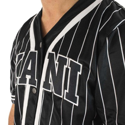 Karl Kani Serif Pinstripe Baseball Trikot Μαύρο Karl Kani Serif Pinstripe Baseball Trikot Μαύρο