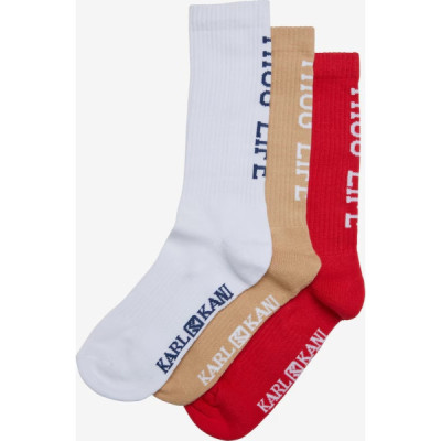 KARL KANI THUG LIFE 3-PAIRS SOCKS UNISEX ΚΑΛΤΣΕΣ POLYESTER/ELASTANE – WHITE/RED/BEIGE KARL KANI THUG LIFE 3-PAIRS SOCKS UNISEX ΚΑΛΤΣΕΣ POLYESTER/ELASTANE – WHITE/RED/BEIGE