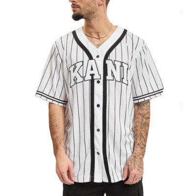 KARL KANI SERIF PINSTRIPE BASEBALL SHIRT Άσπρο KARL KANI SERIF PINSTRIPE BASEBALL SHIRT Άσπρο