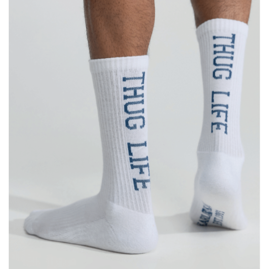 KARL KANI THUG LIFE 3-PAIRS SOCKS UNISEX ΚΑΛΤΣΕΣ POLYESTER/ELASTANE – WHITE/RED/BEIGE
