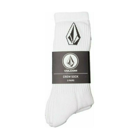 Volcom Stone Unisex Κάλτσες Λευκές 3Pack
